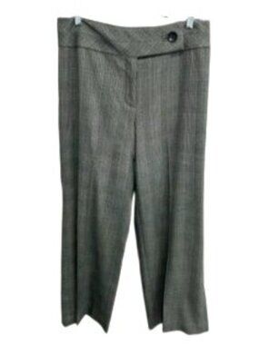Trevan Large Gray Plaid High Rise Wide Leg Trousers Classic Academia Old Money